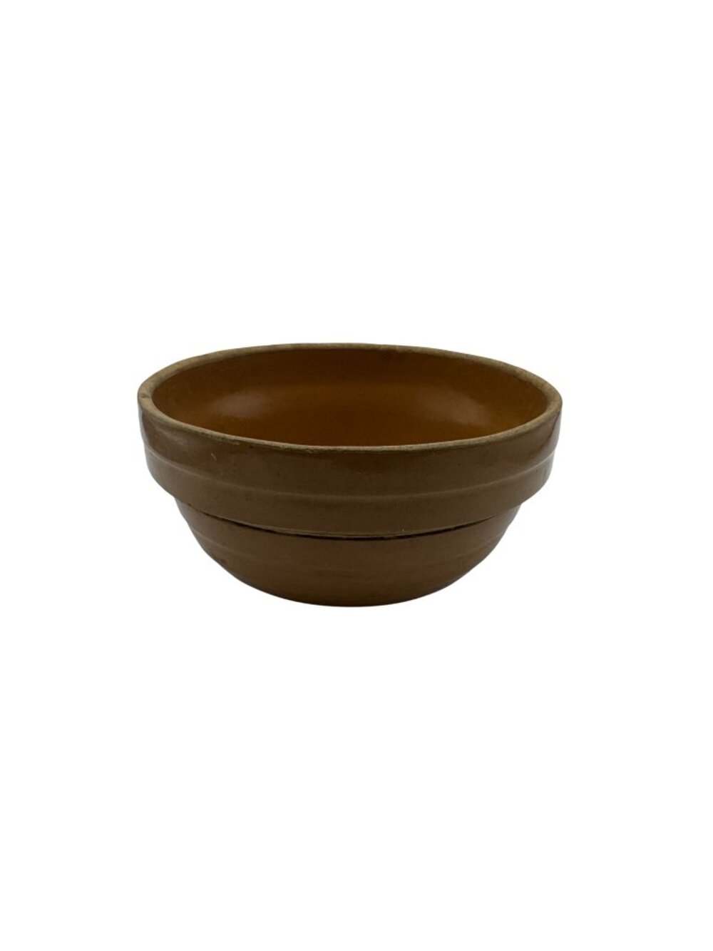 Vintage Handcrafted Ceramic Bowl Brown Glaze Rustic USA
